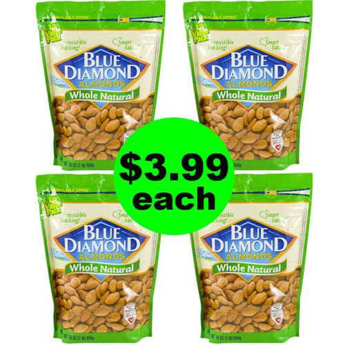? $3.99 Blue Diamond Almonds 1 Pound Bags (Save $6+) At CVS! (7/1-7/7)