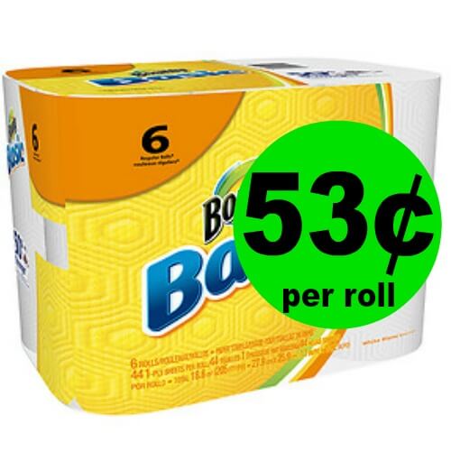 Score Bounty Basic Paper Towels BIG Rolls Only 53¢ Per Roll at Publix!
