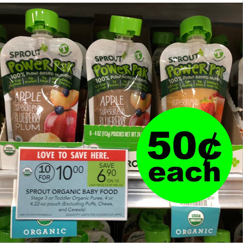 Publix Deal: 👶 50¢ Sprout Organic Baby Food! (Ends 5/28 Or 5/29)
