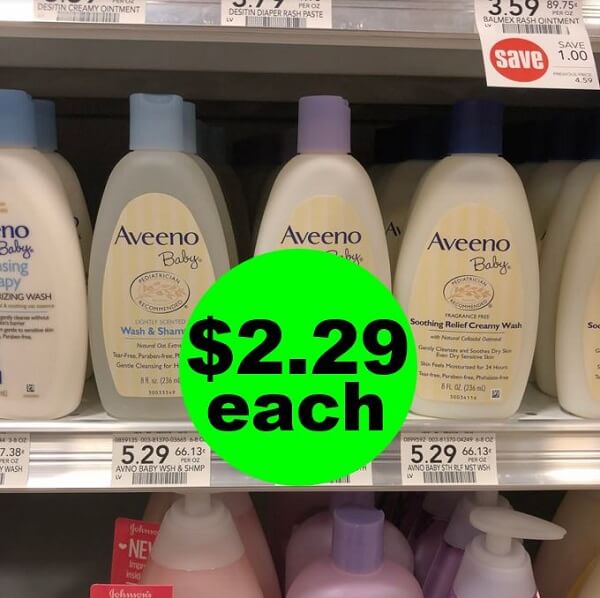 Publix Deal: 👶 Print For $2.29 Aveeno Baby Wash, Shampoo Or Lotion (Save 57% Off)! (Ends 5/29)