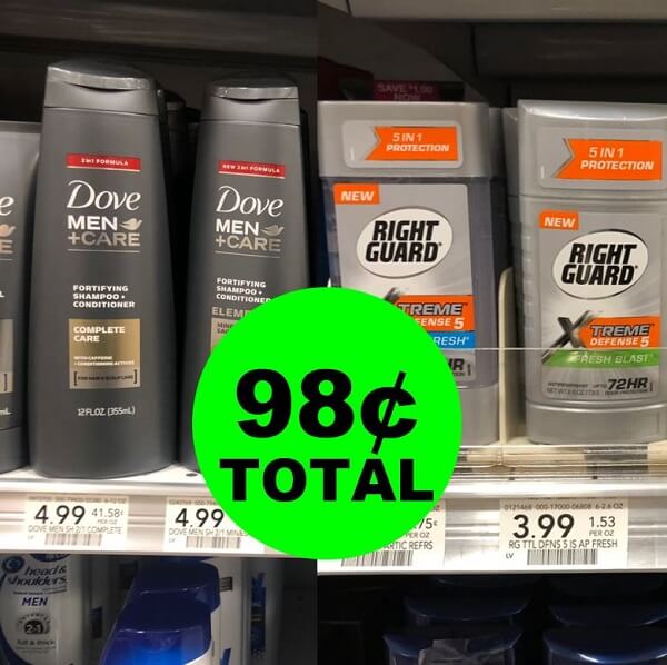 Publix Deal: 👨‍🍳 For 98¢ Total, Get (2) Dove Men Shampoos & (4) Right Guard Deodorants (After Ibotta)! (Ends 3/22)