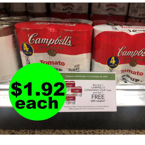 Publix Deal: $1.92 Campbell’s Condensed Soup 4 Packs (Just 48¢ Per Can)! ? (Ends 10/26)
