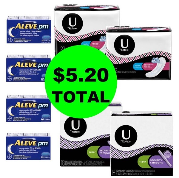 Publix Deal: 🤕 For Just $5.20, Get (4) Aleve PM & (4) U by Kotex Products! (2/24-2/26 or 2/27)