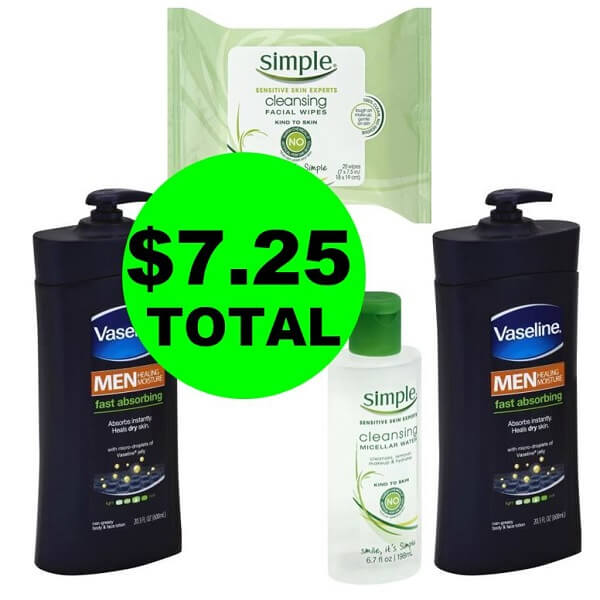 Publix Deal: 👨‍🎨 For $7.25 Total, Get (2) Men’s Vaseline Lotion & (2) Simple Skin Care Products! (3/20 Or 3/21-3/23)