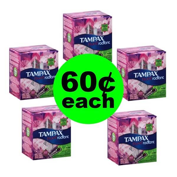 Publix Deal: $.60 Tampax Pocket Radiant Tampons (After Ibotta)! (Ends 6/28)